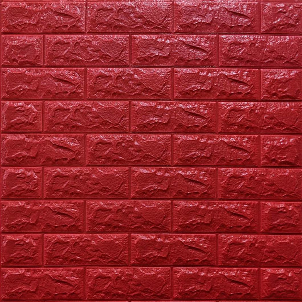 Панель стінова самоклеюча декоративна 3D під цеглу Червону 700х770х7мм, Червоний