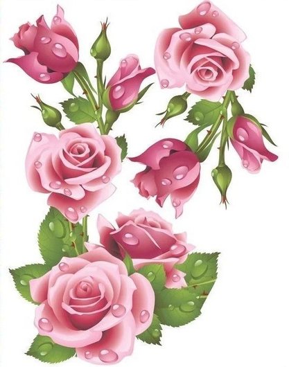 Наклейка декоративная Label №25 Роза розовая