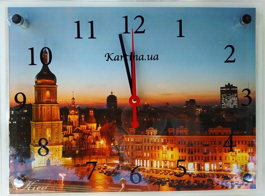 Годинник-картина під склом Нічне місто 30 см x 40 см