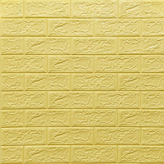 Панель стеновая самоклеющаяся декоративная 3D под кирпич желто-песочный 700x770x3мм, Песочный