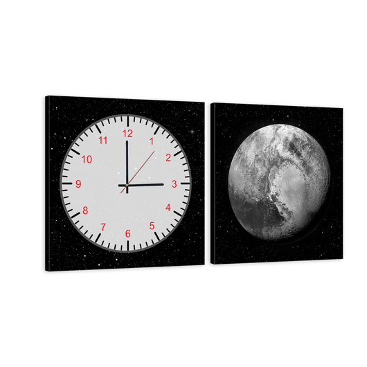 Часы модульная картина Планета 29 см х 60 см