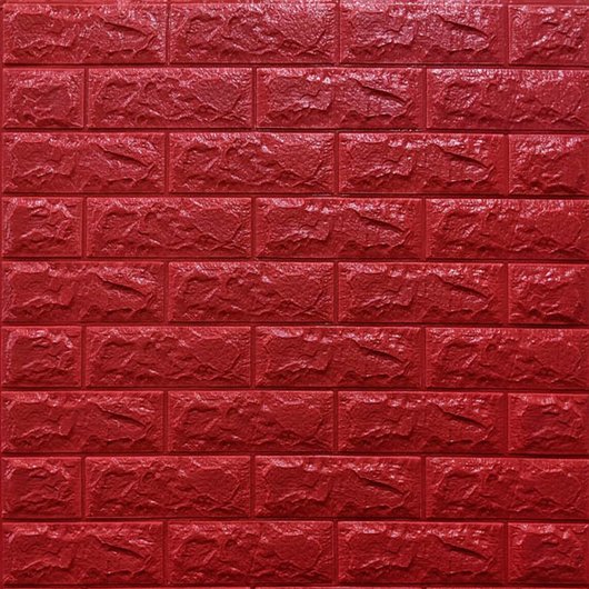 Панель стеновая самоклеящаяся декоративная 3D под кирпич Красный 700х770х7мм, Красный
