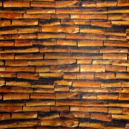 Панель стеновая самоклеющаяся декоративная 3D под дерево Огненное 700x700x5мм, Коричневый