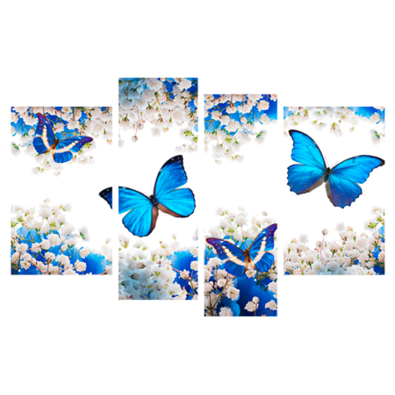 Картина модульна 4 частини Метелики 80 х 120 см