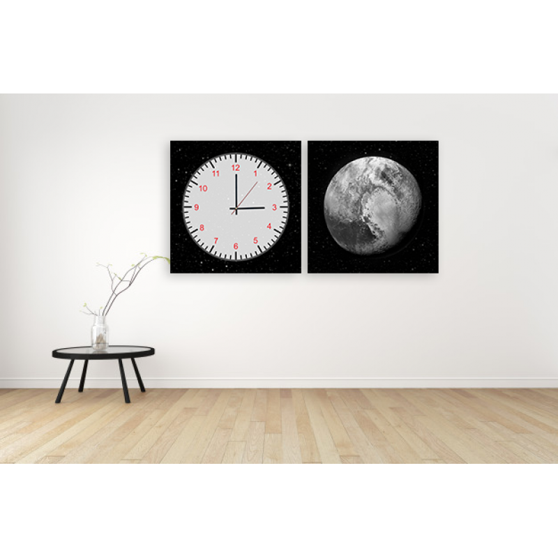 Часы модульная картина Планета 29 см х 60 см