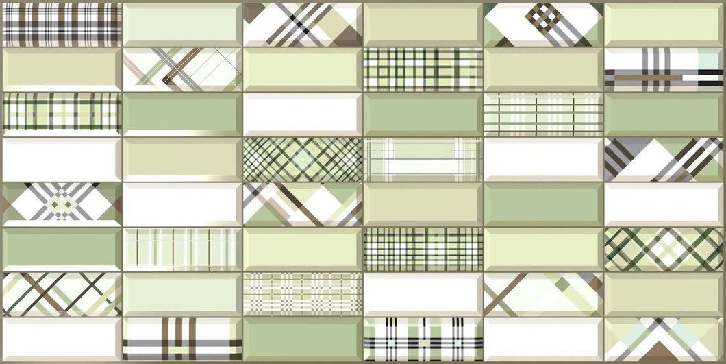 Панель стінова декоративна пластикова плитка ПВХ "Імпровізація зелена" 957 мм х 477 мм, Зелений, Зелений