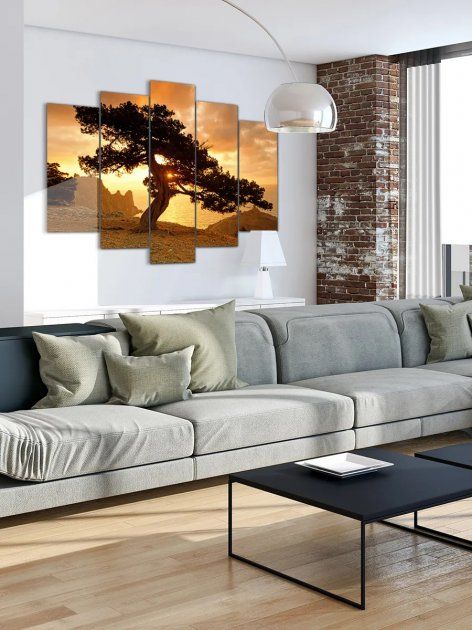 Модульная картина большая в гостиную/спальню "Великое дерево" 5 частей 80 x 140 см (MK50018)
