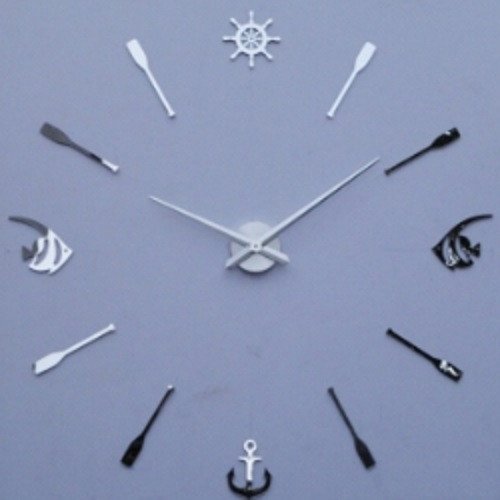 Часы наклейки рыбки синий (5214 - А 106 / 1810)