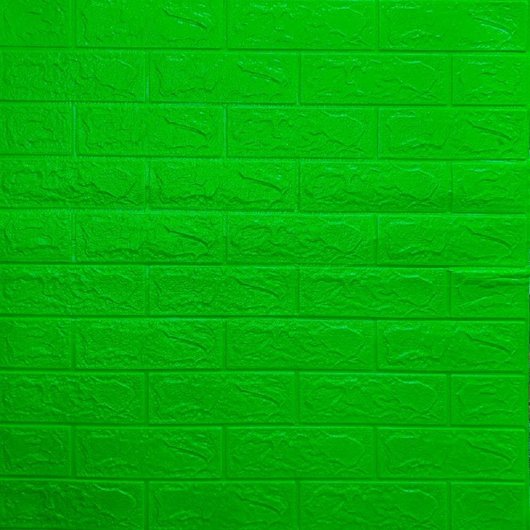 Панель стінова самоклеюча декоративна 3D під цеглу Зелений 700х770х3мм, Зелений