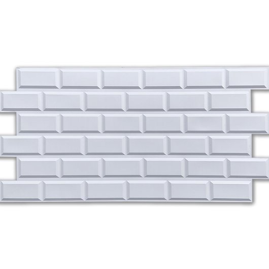 Панель стеновая декоративная ПВХ панель белый клинкерный кирпич 960Х480Х4ММ (1164), Белый, Белый