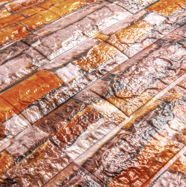 Панель стеновая самоклеющаяся декоративная 3D под кирпич Екатеринославский песчаник 700 х 770 х 6 мм, Песочный